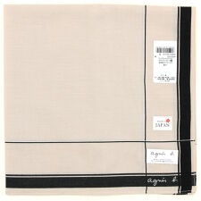 アニエスベー　メンズ　ハンカチ　無地フレーム　【agnes b】