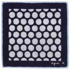 アニエスベー　大判　タオルハンカチ（cm）　水玉柄　【agnes b】