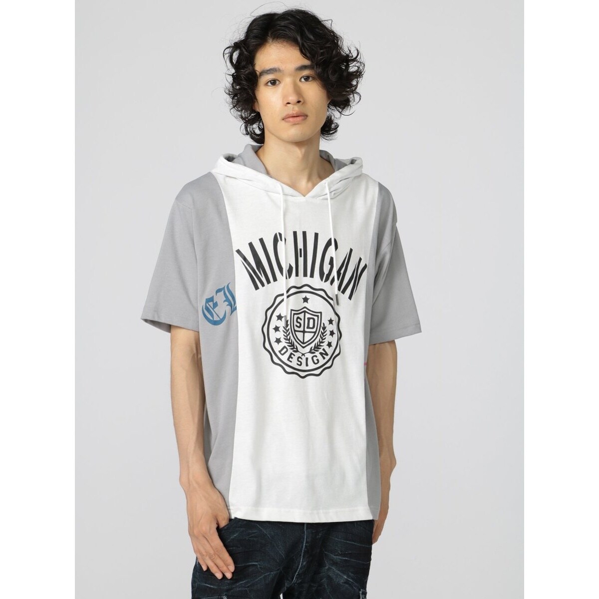 【メンズ服】semanticdesign SHELLAC 5分袖パーカー　L メンズ服】semanticdesign SHELLAC 5分袖パーカー L semantic