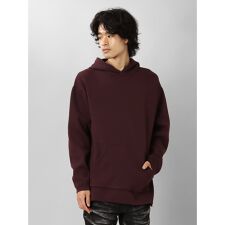 セマンティックデザイン エステルリブニット ルーズプルパーカー