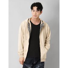 セマンティックデザイン ニットスエード トリミング BIGパーカー