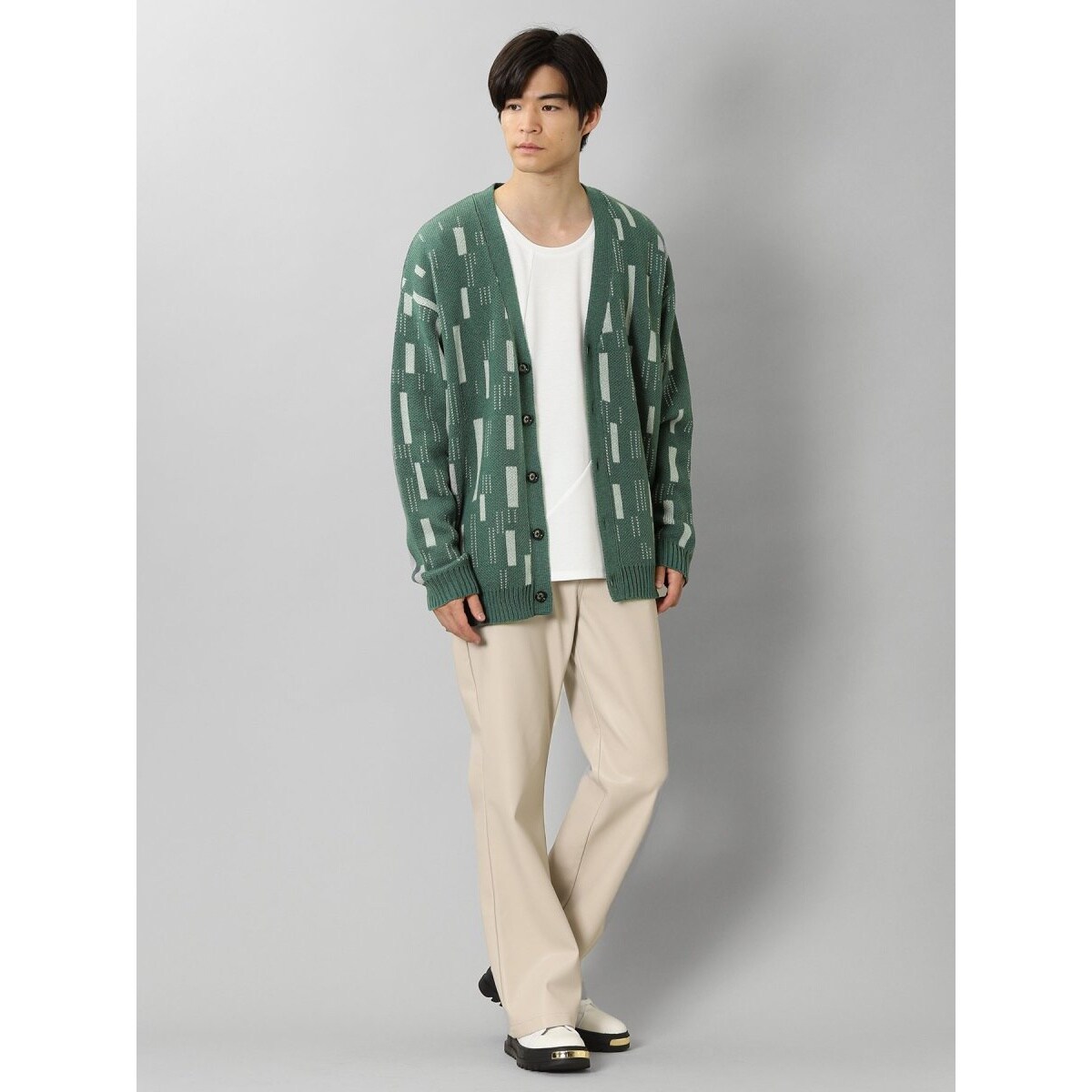 セマンティックデザイン ストレッチ エコレザー フレアパンツ