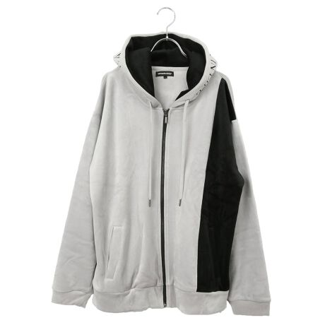 セマンティックデザイン シルキーフリース 切替フルZIP ルーズパーカー