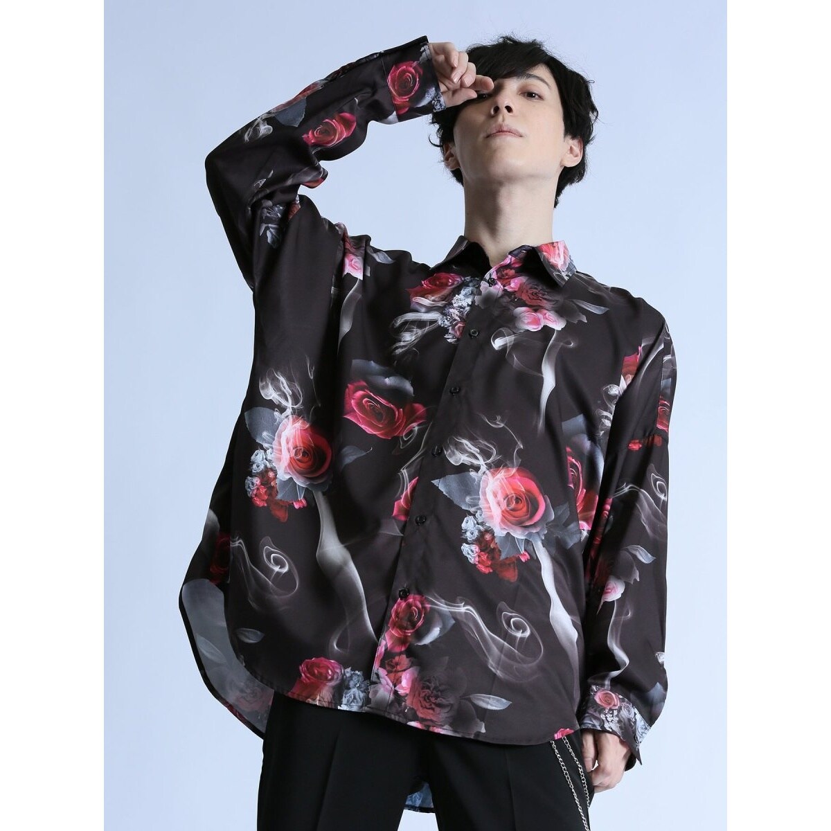 セマンティックデザイン（semantic design）/セマンティックデザイン 転写ローズプリント 長袖シャツ セマンティックデザイン 転写ローズプリント 長袖シャツ