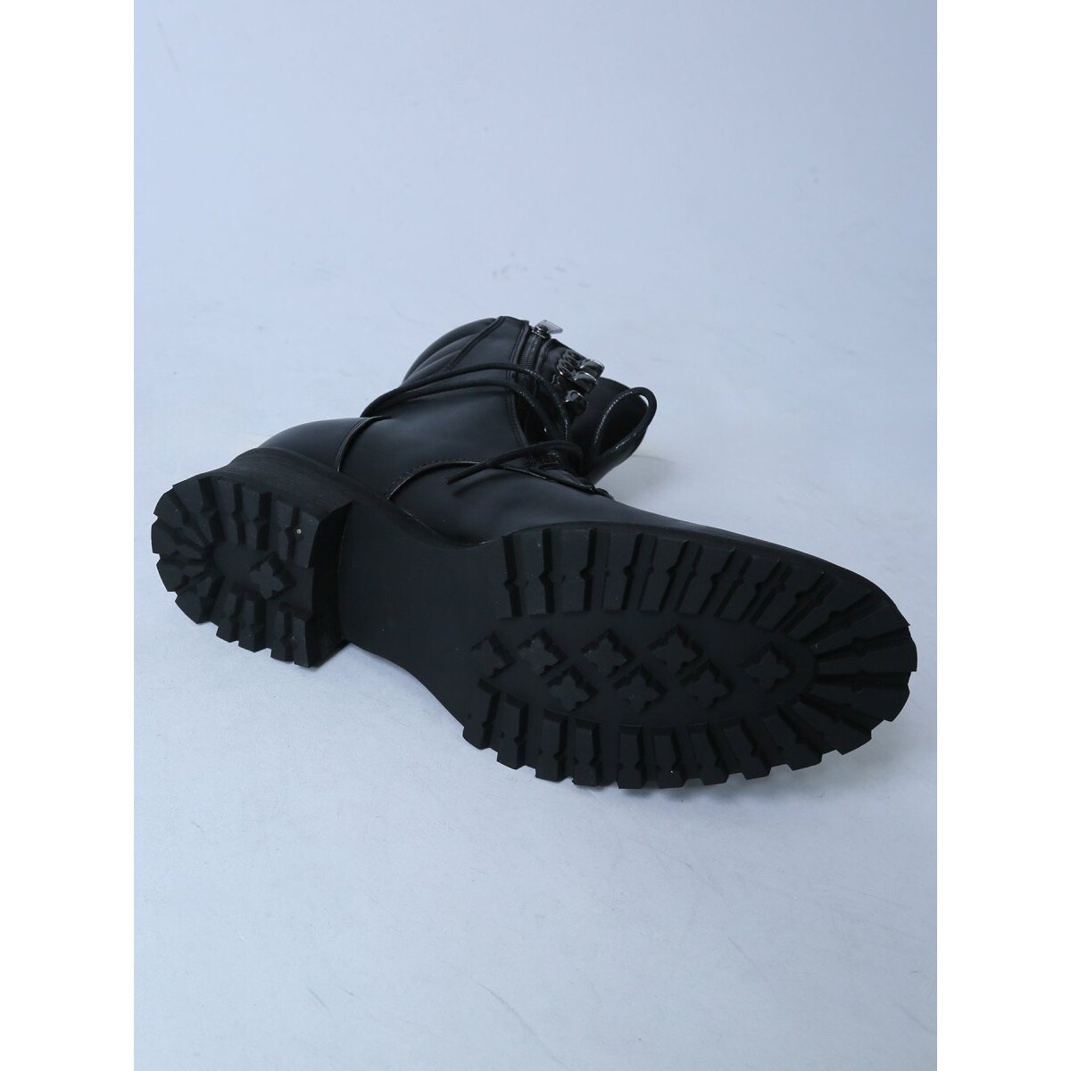 セマンティックデザイン ダブルジップ レースアップブーツ