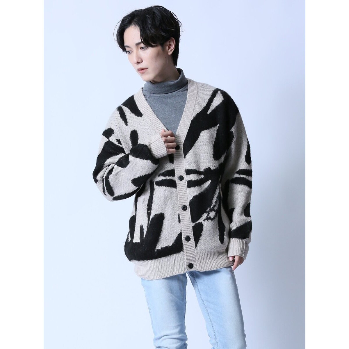 SHELLAC カットオフダメージ加工 切替デザイン シルクロング