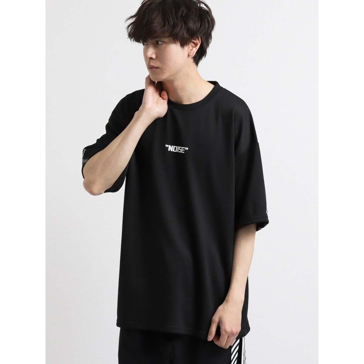 ペイントデザインクルーネックTシャツ-