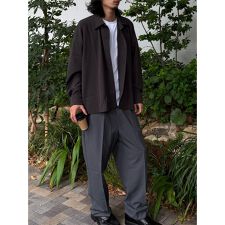 ドロー/DRAW ストレッチ ビックシルエット 長袖シャツ （ユニセックス）