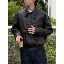 ドロー/DRAW ビッグシルエット 合成皮革ブルゾン （ユニセックス）