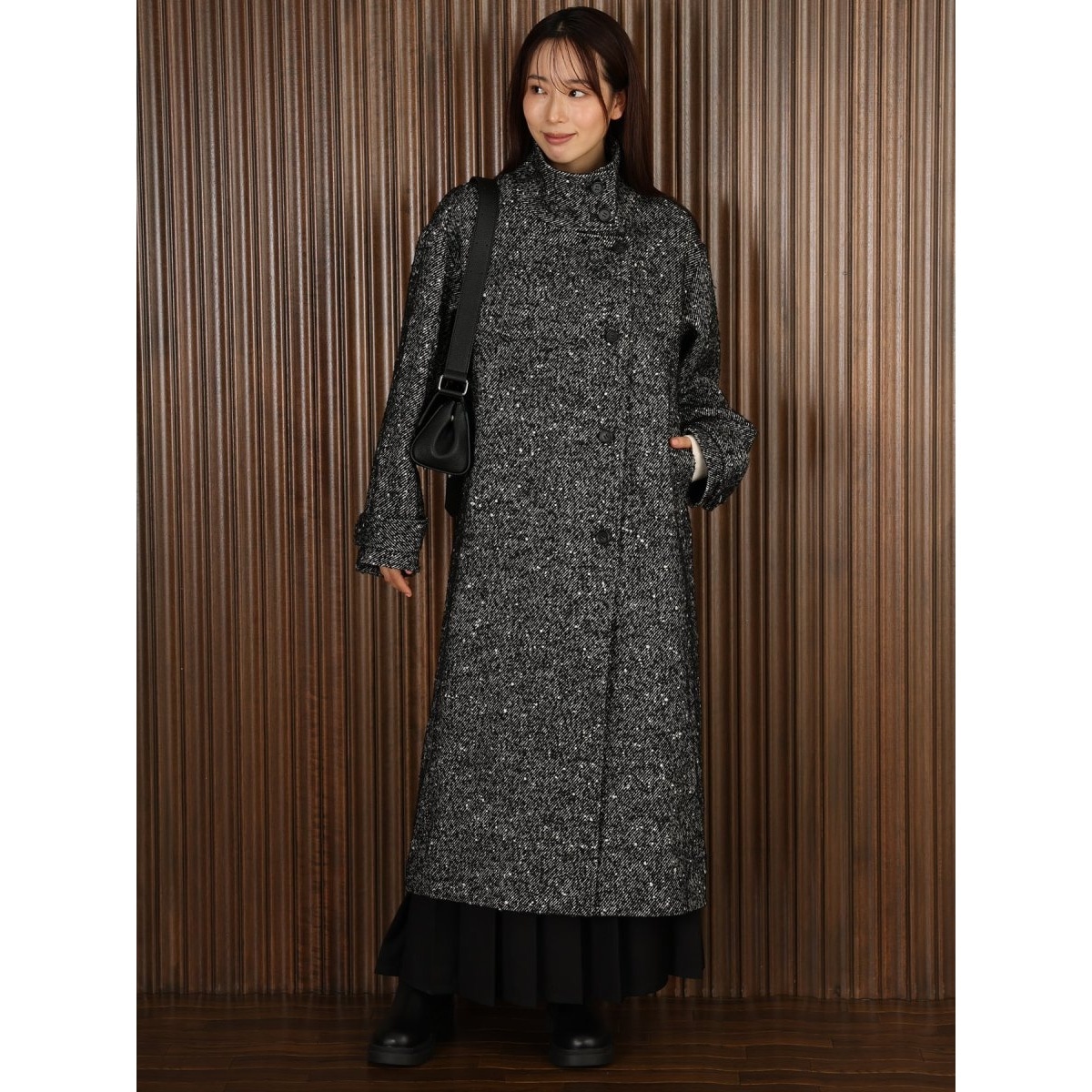 ドロー（DRAW）/ドロー ウール混 スタンドカラー ロングコート （ユニセックス） ドロー ウール混 スタンドカラー ロングコート （ユニセックス