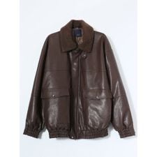 ドロー/DRAW 衿ボア 合成皮革ブルゾン （ユニセックス）