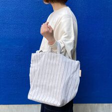 リネンピンストライプ 2WAYトート