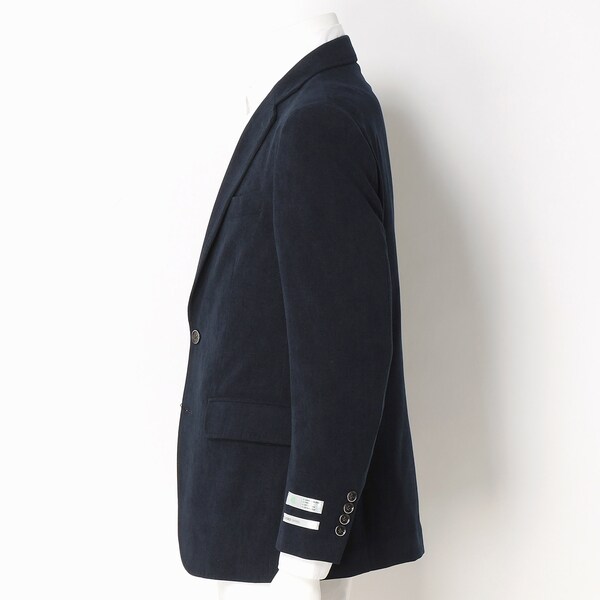 洗える2釦ジャケット】ネイビー×コーデュロイ ストレッチ