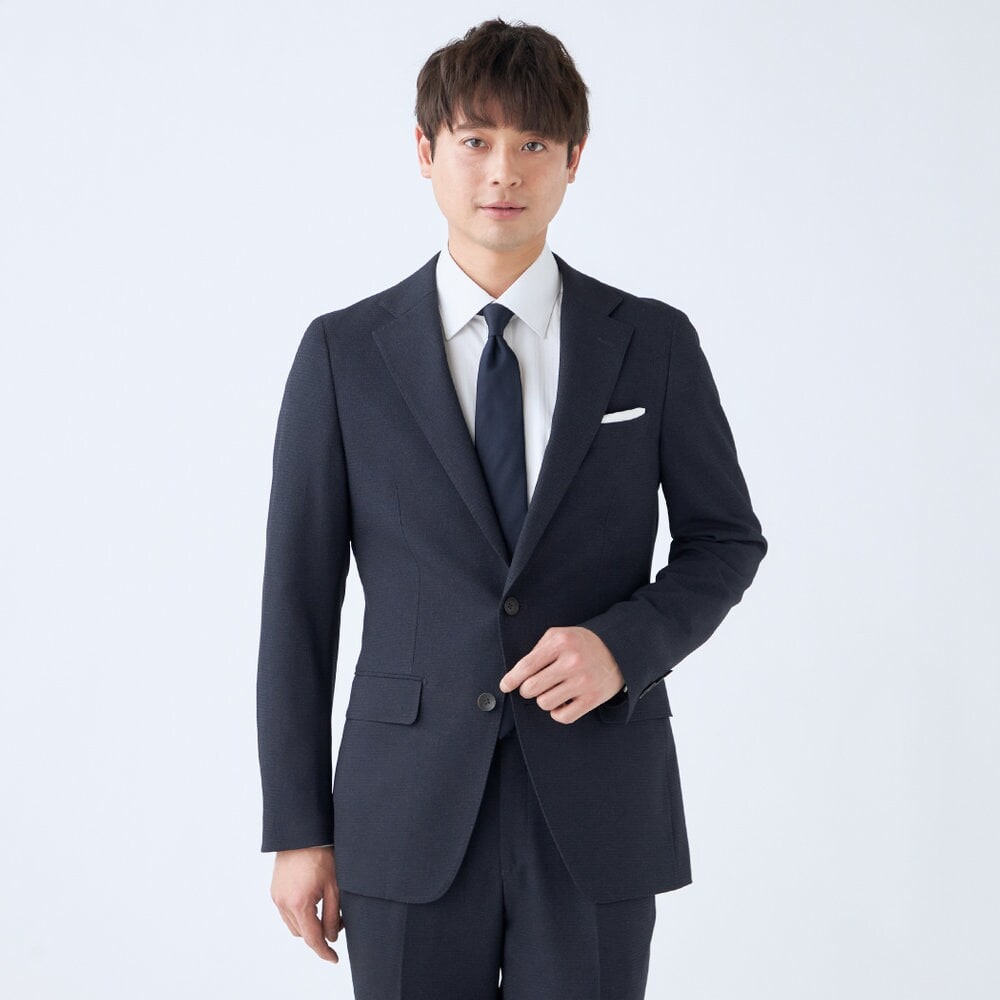 2釦シングルスーツ】ノータック ブラウン 千鳥格子 ストレッチ