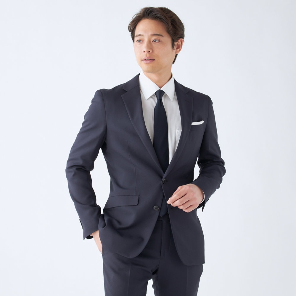 SLIM TAPERED_2】【秋冬】2釦シングルスーツ 0タック/ネイビー×ソリッド/ウォッシャ | スーツセレクト(SUIT SELECT) |  マルイウェブチャネル