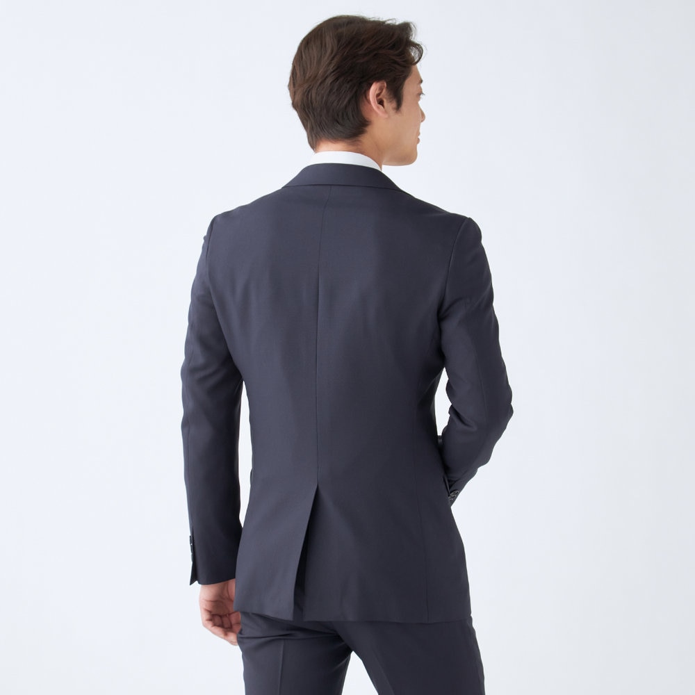美品　スーツセレクト　ネイビー　メンズスーツ　シングル　2釦　就活　S SUIT SELECT セットアップ 「SLIM TAPERED_2」「春夏」2釦