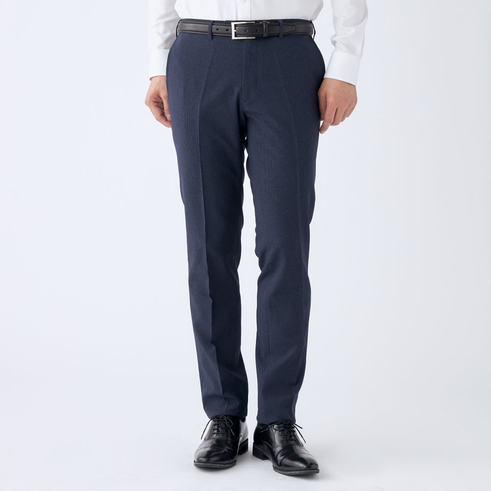SLIM TAPERED】【春夏】ノータック テーパードパンツ ブラウン