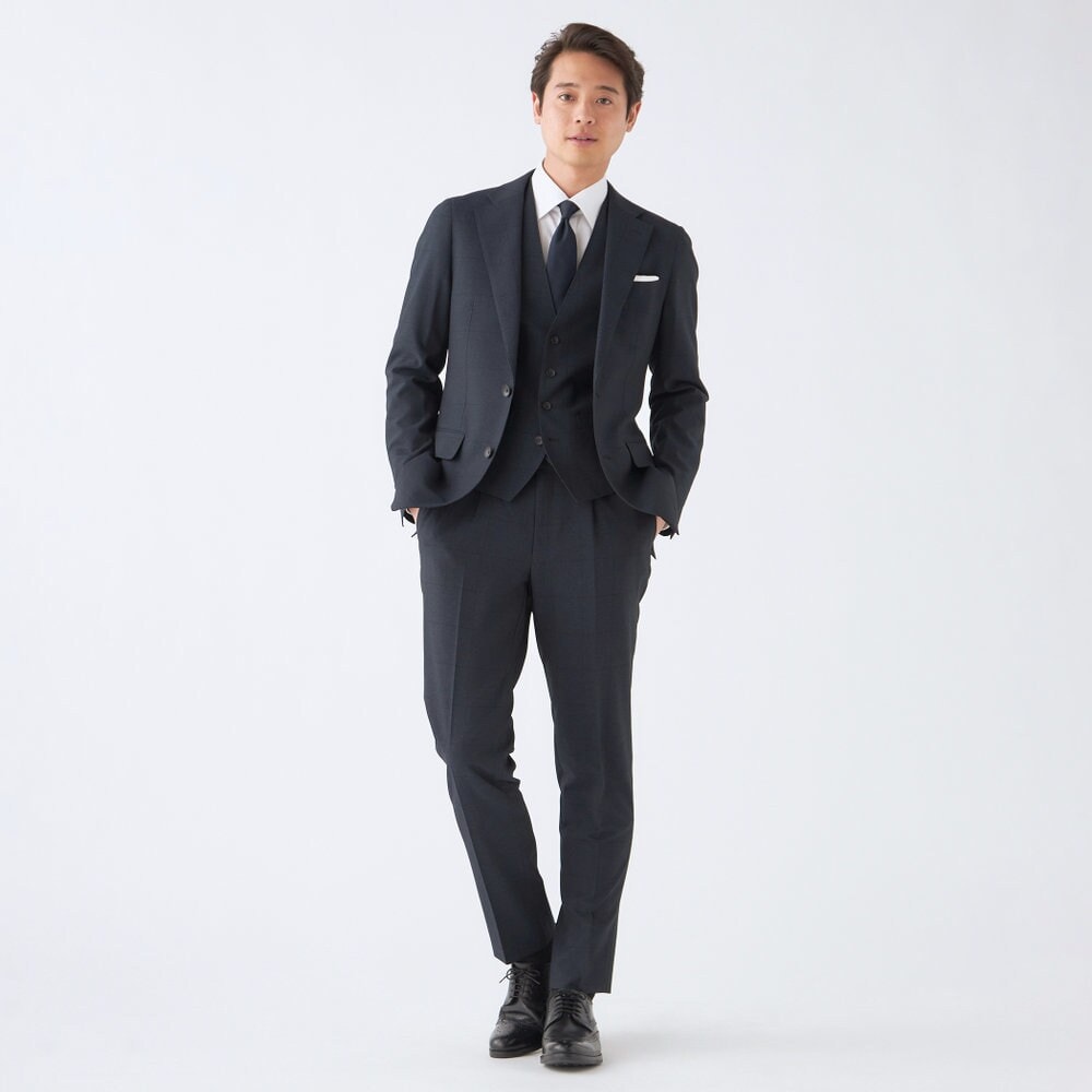 CLASSICO TAPERED】【年間】2釦シングルスーツ 1タック/ネイビー