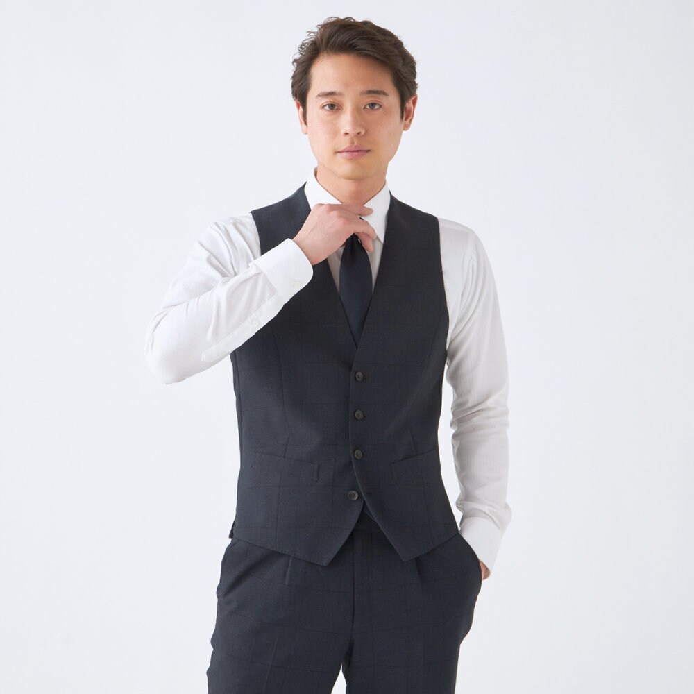 CLASSICO TAPERED】【春夏】スリーピーススーツ ワンタック/ネイビー