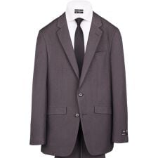 【洗えるスーツ】2釦ノータック チャコールグレー ストライプ ウォッシャブル
