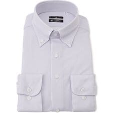 スーツセレクト(SUIT SELECT)の【WEB限定】ボタンダウン長袖ワイシャツ ラベンダー×ドビー ノーアイロン 形態安定 ストレッチ