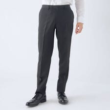 スーツセレクト(SUIT SELECT)のWEB限定【オールシーズン】洗えるノータックテーパードパンツ スラックス ブラック ※裾上げ済仕様
