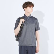 【5分袖】カッタウェイ ビスポロ ブルー プルオーバータイプ ポロシャツ