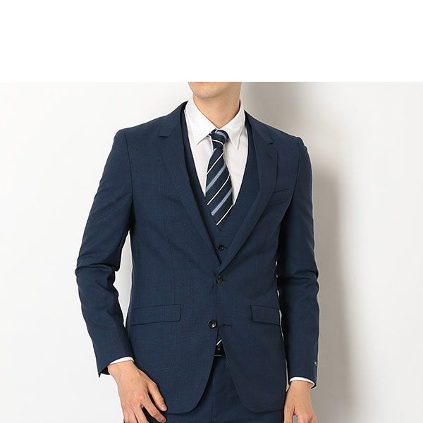 3ピース】SUIT SELECTセットアップスーツ グレンチェック ネイビー②