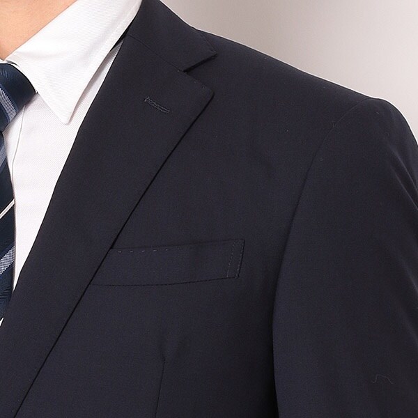 フォーマル対応可】オールシーズン 2釦シングルスーツ ノータック 黒
