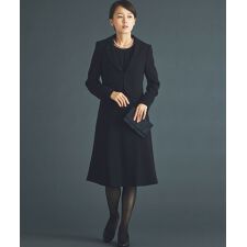 【ブラックフォーマル/セレモニー対応可】テーラードジャケット&ワンピース アンサンブル 喪服