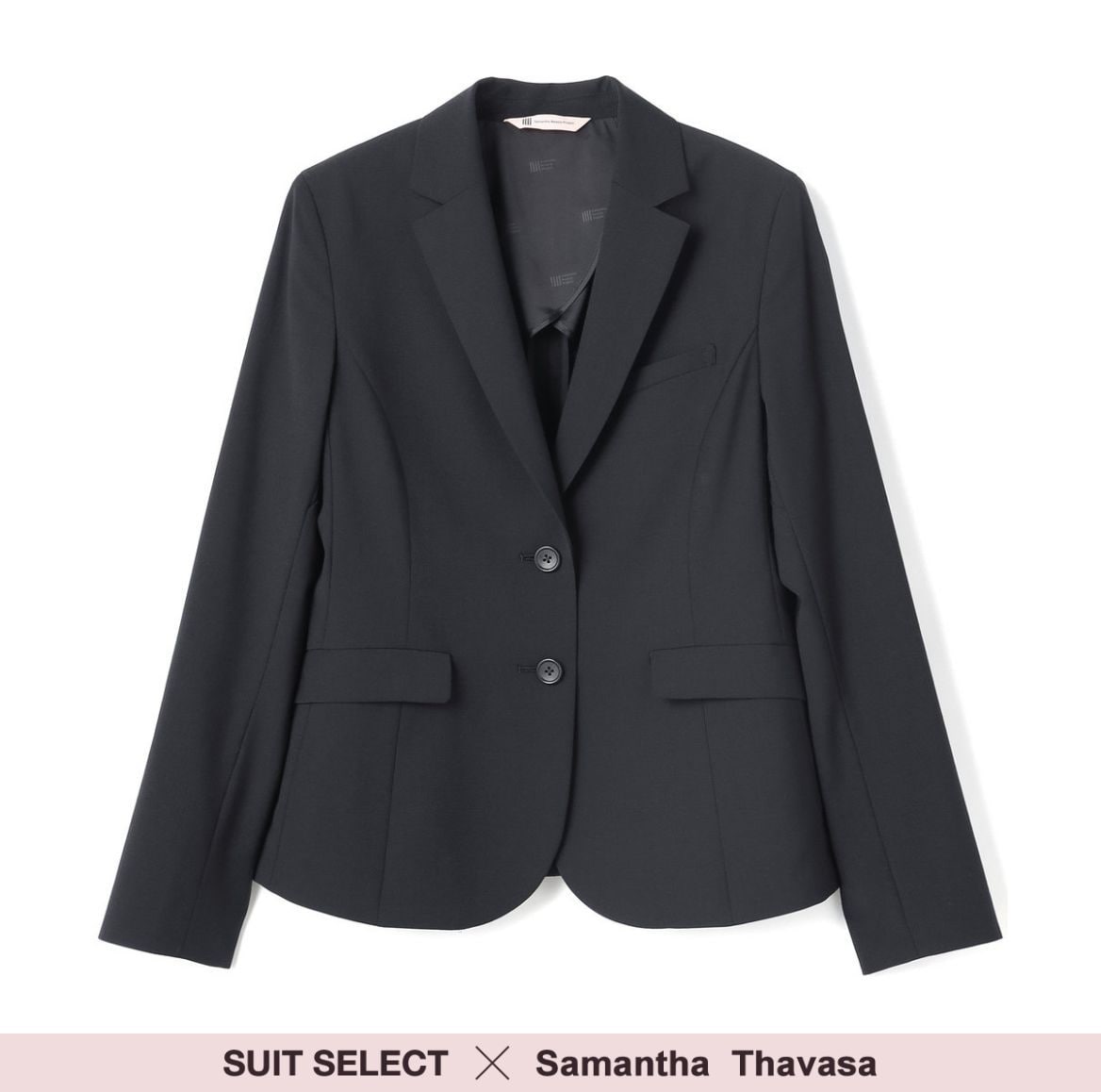 SUIT SELECT × Samantha Thavasa】洗える2釦テーラードジャケット 黒