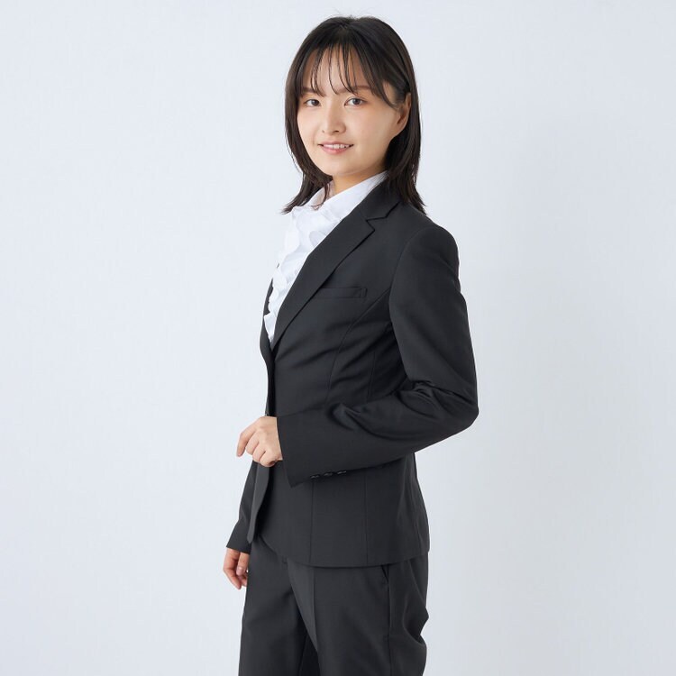 SUIT SELECT × Samantha Thavasa】洗える2釦テーラードジャケット 黒