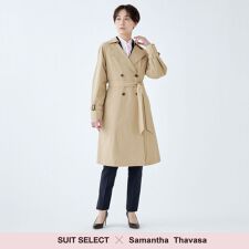 【SUIT SELECT × Samantha Thavasa】バックプリーツ トレンチコート