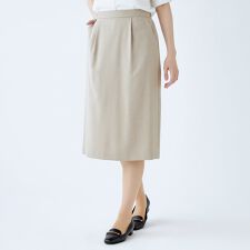 スーツセレクト(SUIT SELECT)の【オールシーズン】洗えるスカート ストレッチツイル素材 ベージュ フレアスカート ウォッシャブル