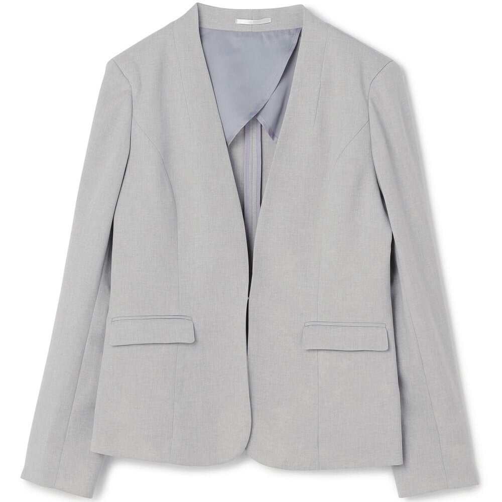 レディーススーツ　セットアップ　NOLLEY’S グレージュ　ノーカラー レディーススーツ セットアップ NOLLEY'S グレージュ ノーカラー