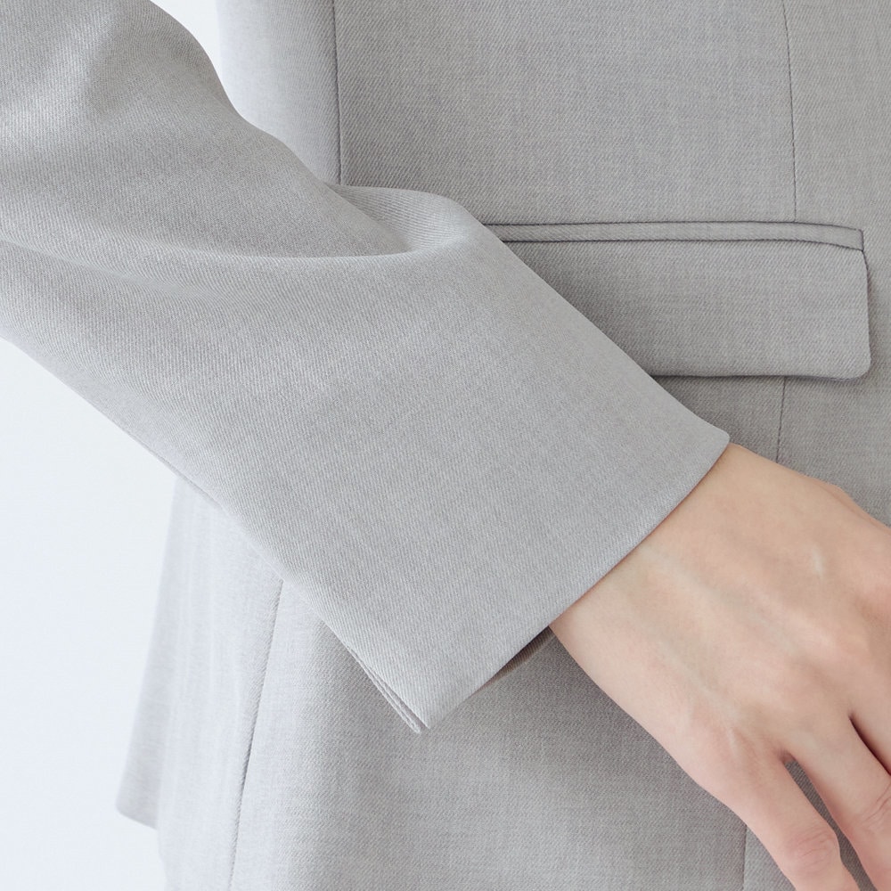 美品✨【ザラ】ノーカラージャケット パンツ スーツ セットアップ ライトグレー ZARA ザラ セットアップ ジャケット パンツスーツ ノーカラー