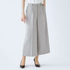 スーツセレクト(SUIT SELECT)の【オールシーズン】洗えるガウチョパンツ ストレッチツイル素材 グレー セットアップ商品 セレモニー