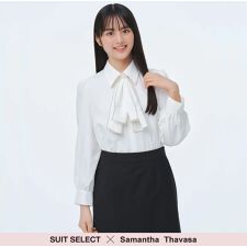 【SUIT SELECT×Samantha Thavasa】2WAYフリルタイ付きブラウス ホワイト