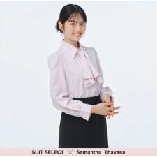 【SUIT SELECT×Samantha Thavasa】2WAYフリルタイ付きブラウス ピンク