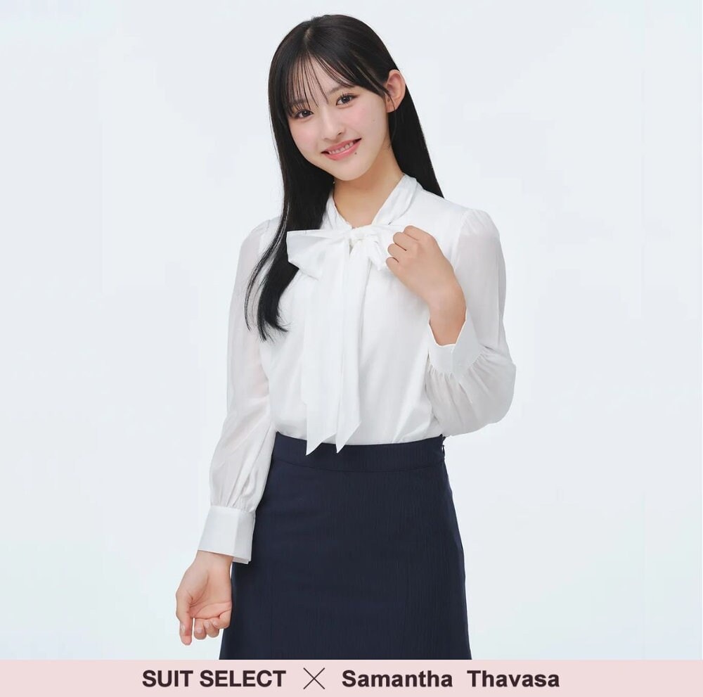 【SUIT SELECT×Samantha Thavasa】リボンボウタイブラウス ホワイト