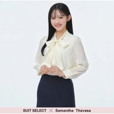 【SUIT SELECT×Samantha Thavasa】リボンボウタイブラウス イエロー