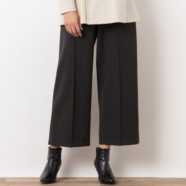 あったか素材]両面起毛ピンタックワイドパンツ | ミゼール(missel