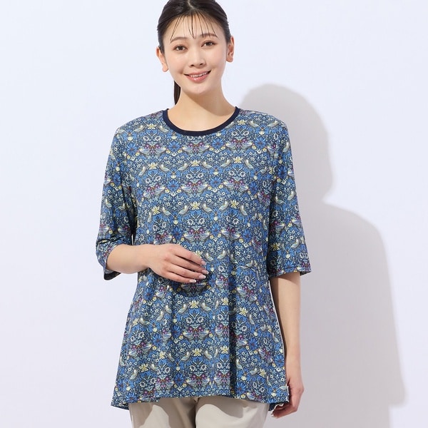 【美品】23区【洗える】コットンポンチコンビジャージーペプラムカットソー（38） 洗える】コットンポンチコンビジャージー ペプラム カットソー