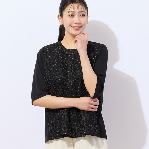 今季新作新品半額　ミゼール　missel　 Lサイズ　刺繍キラキラTシャツ 今季新作新品半額 ミゼール missel Lサイズ 刺繍キラキラTシャツ