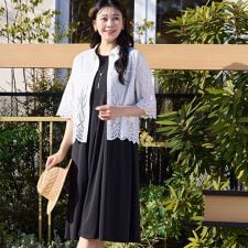 【洗える・イージーケア】ノースリーブ Aラインワンピース