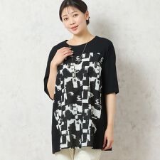 【洗える・日本製・綿100】単色柄チュニック