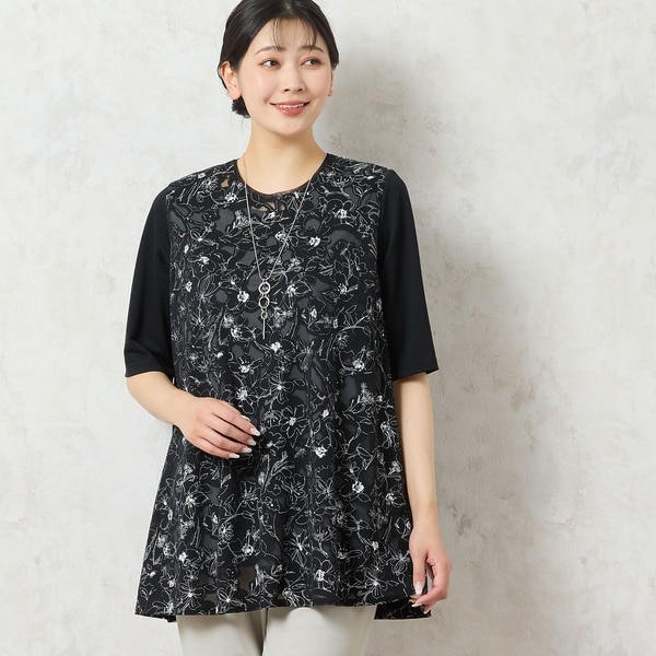 口コミ サイト 商品 手描き風フラワープリントカットソー | ミゼール(missel トップス