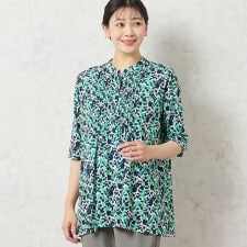 【人気デザイン・洗える】リーフ柄ピンタックカットソー