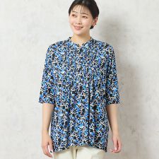 【人気デザイン・洗える】リーフ柄ピンタックカットソー
