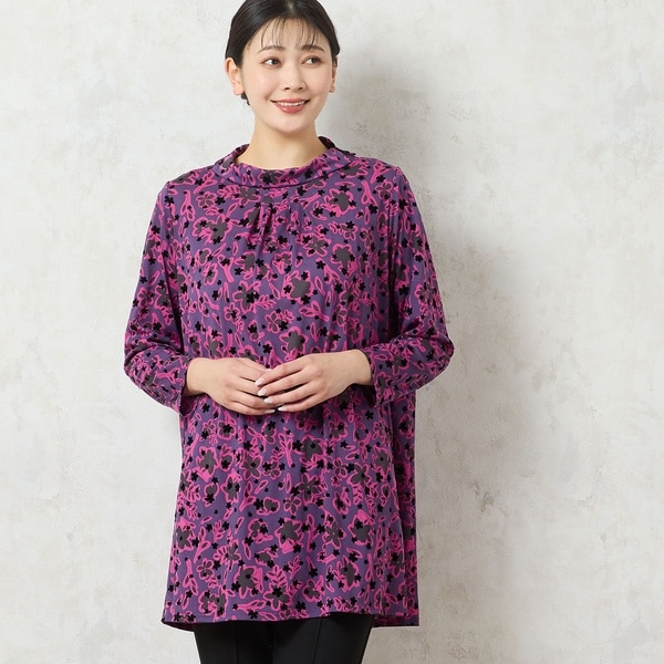 イタリア製素材 チュールプリントチュニック 街並み柄 | リリアン